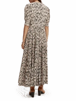 Scotch & Soda Short Sleeved Tiered Maxi Dress 18 Scotch & Soda Short Sleeved Tiered Maxi Dress -Scotch & Soda 168531 Combo 20R NHD BCK