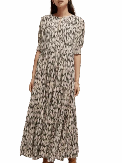 Scotch & Soda Short Sleeved Tiered Maxi Dress