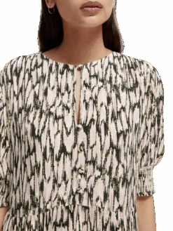 Scotch & Soda Short Sleeved Tiered Maxi Dress 19 Scotch & Soda Short Sleeved Tiered Maxi Dress -Scotch & Soda 168531 Combo 20R NHD DTL1