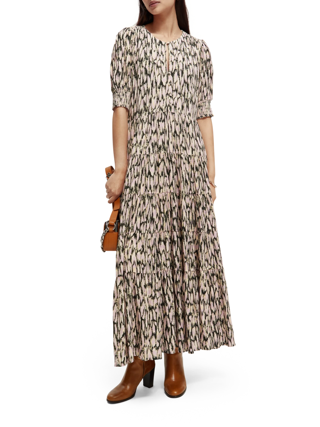 Scotch & Soda Short Sleeved Tiered Maxi Dress 4 Scotch & Soda Short Sleeved Tiered Maxi Dress - Image 2