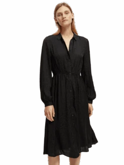 Scotch & Soda Relaxed Fit Shirt Dress -Scotch & Soda 168674 Black MDL CRP