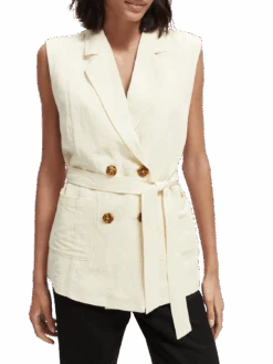 Scotch & Soda Belted Double-Breasted Gilet