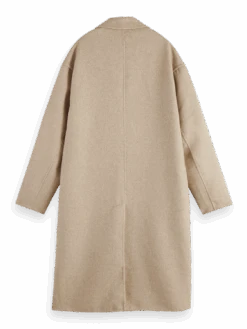 Scotch & Soda Double-Breasted Wool-Blended Coat -Scotch & Soda 168698 Sand 20Melange BCK