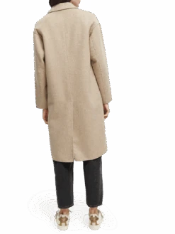 Scotch & Soda Double-Breasted Wool-Blended Coat -Scotch & Soda 168698 Sand 20Melange NHD BCK