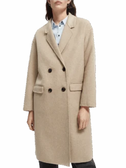 Scotch & Soda Double-Breasted Wool-Blended Coat