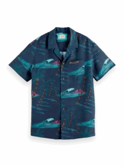 Scotch & Soda Short-Sleeved Printed Camp Shirt -Scotch & Soda 168699 Combo 20B FNT