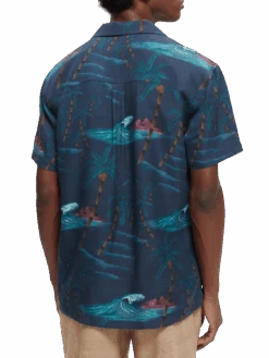 Scotch & Soda Short-Sleeved Printed Camp Shirt -Scotch & Soda 168699 Combo 20B NHD BCK