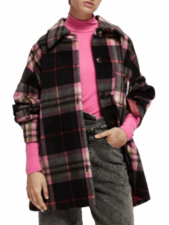 Scotch & Soda Padded Checked Wool-Blended Overshirt