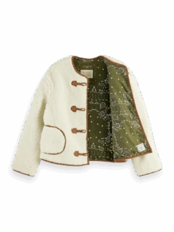 Scotch & Soda Short Teddy Jacket -Scotch & Soda 168781 Aged 20White DTL1