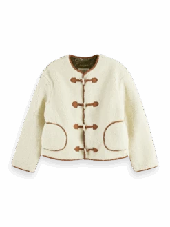 Scotch & Soda Short Teddy Jacket -Scotch & Soda 168781 Aged 20White FNT