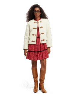 Scotch & Soda Short Teddy Jacket -Scotch & Soda 168781 Aged 20White MDL FNT