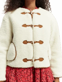 Scotch & Soda Short Teddy Jacket -Scotch & Soda 168781 Aged 20White NHD DTL1