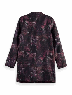 Scotch & Soda Printed Single-Breasted Longer-Length Blazer -Scotch & Soda 168792 Midnight 20Slate BCK