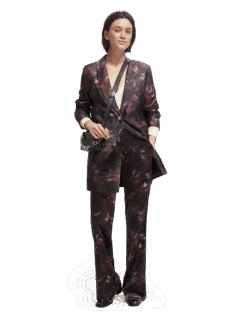 Scotch & Soda Printed Single-Breasted Longer-Length Blazer -Scotch & Soda 168792 Midnight 20Slate MDL FNT