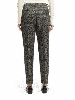 Scotch & Soda Mid-Rise Tapered Jacquard Trousers -Scotch & Soda 168797 Planetary 20Icons MDL BCK