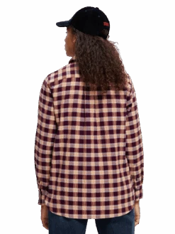 Scotch & Soda Organic Checked Oversized Shirt -Scotch & Soda 168820 Check 20Thistle MDL BCK