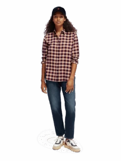 Scotch & Soda Organic Checked Oversized Shirt -Scotch & Soda 168820 Check 20Thistle MDL FNT