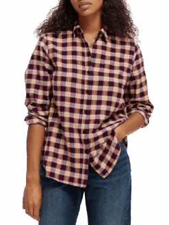 Scotch & Soda Organic Checked Oversized Shirt