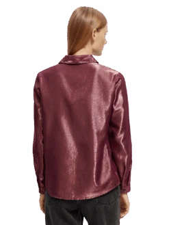 Scotch & Soda Regular Fit Buttoned Shirt 22 Scotch & Soda Regular Fit Buttoned Shirt -Scotch & Soda 168822 Aubergine 20Sunset MDL BCK