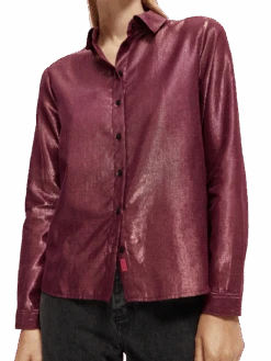 Scotch & Soda Regular Fit Buttoned Shirt 24 Scotch & Soda Regular Fit Buttoned Shirt -Scotch & Soda 168822 Aubergine 20Sunset MDL DTL1