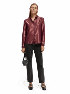 Scotch & Soda Regular Fit Buttoned Shirt 25 Scotch & Soda Regular Fit Buttoned Shirt -Scotch & Soda 168822 Aubergine 20Sunset MDL FNT