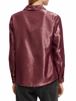 Scotch & Soda Regular Fit Buttoned Shirt 16 Scotch & Soda Regular Fit Buttoned Shirt -Scotch & Soda 168822 Aubergine 20Sunset NHD BCK