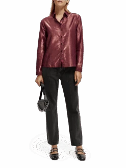 Scotch & Soda Regular Fit Buttoned Shirt 15 Scotch & Soda Regular Fit Buttoned Shirt -Scotch & Soda 168822 Aubergine 20Sunset NHD FNT