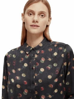 Scotch & Soda Slim Fit Jacquard Shirt 24 Scotch & Soda Slim Fit Jacquard Shirt -Scotch & Soda 168824 Planets MDL DTL1