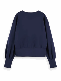 Scotch & Soda V-Neck Voluminous Sleeved Sweater -Scotch & Soda 168840 Deep 20Space BCK