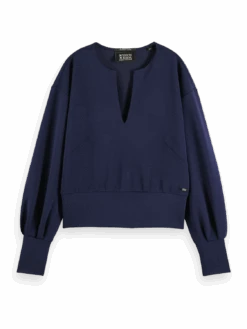 Scotch & Soda V-Neck Voluminous Sleeved Sweater -Scotch & Soda 168840 Deep 20Space FNT
