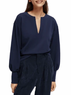 Scotch & Soda V-Neck Voluminous Sleeved Sweater