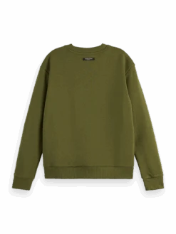 Scotch & Soda Relaxed - Fit Crewneck Sweatshirt -Scotch & Soda 168842 Dark 20Olive BCK