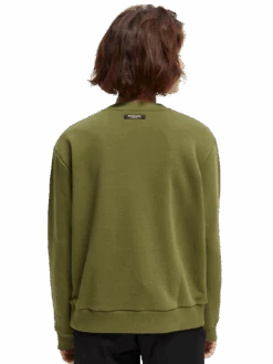 Scotch & Soda Relaxed - Fit Crewneck Sweatshirt -Scotch & Soda 168842 Dark 20Olive MDL BCK