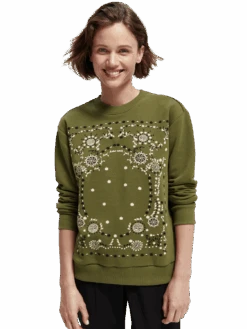 Scotch & Soda Relaxed - Fit Crewneck Sweatshirt -Scotch & Soda 168842 Dark 20Olive MDL CRP