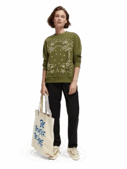 Scotch & Soda Relaxed - Fit Crewneck Sweatshirt -Scotch & Soda 168842 Dark 20Olive MDL FNT