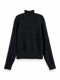 Scotch & Soda Ruffled Turtleneck Sweater 18 Scotch & Soda Ruffled Turtleneck Sweater -Scotch & Soda 168904 Black 20Sky BCK