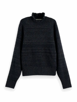 Scotch & Soda Ruffled Turtleneck Sweater 17 Scotch & Soda Ruffled Turtleneck Sweater -Scotch & Soda 168904 Black 20Sky FNT