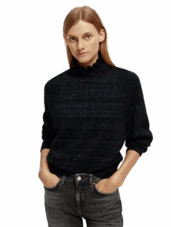 Scotch & Soda Ruffled Turtleneck Sweater 22 Scotch & Soda Ruffled Turtleneck Sweater -Scotch & Soda 168904 Black 20Sky MDL CRP