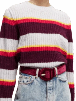 Scotch & Soda Fuzzy Knitted Puffy Sleeve Sweater -Scotch & Soda 168910 Blurred 20Lined 20Thistle NHD DTL1