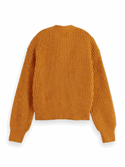 Scotch & Soda Fuzzy Voluminous-Sleeved Cardigan -Scotch & Soda 168911 Cinnamon 20Spice 20Melange BCK