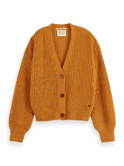 Scotch & Soda Fuzzy Voluminous-Sleeved Cardigan -Scotch & Soda 168911 Cinnamon 20Spice 20Melange FNT