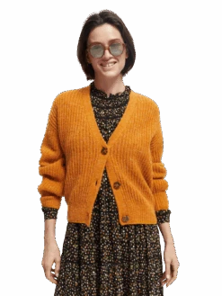 Scotch & Soda Fuzzy Voluminous-Sleeved Cardigan -Scotch & Soda 168911 Cinnamon 20Spice 20Melange MDL CRP