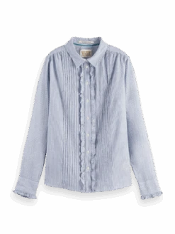 Scotch & Soda Lightweight Organic Cotton Ruffled Shirt -Scotch & Soda 168940 Combo 20T FNT