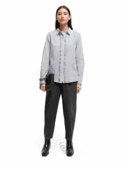 Scotch & Soda Lightweight Organic Cotton Ruffled Shirt -Scotch & Soda 168940 Combo 20T MDL FNT