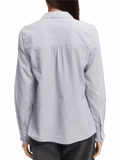 Scotch & Soda Lightweight Organic Cotton Ruffled Shirt -Scotch & Soda 168940 Combo 20T NHD BCK