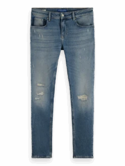 Scotch & Soda The Skim Super-Slim Fit Jeans - Broke Blauw -Scotch & Soda 168975 Broke 20Blauw FNT