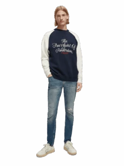 Scotch & Soda The Skim Super-Slim Fit Jeans - Broke Blauw -Scotch & Soda 168975 Broke 20Blauw MDL FNT