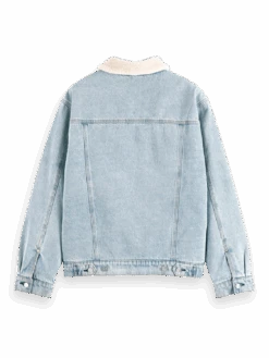 Scotch & Soda Teddy Lined Denim Trucker Jacket -Scotch & Soda 169019 indigo BCK