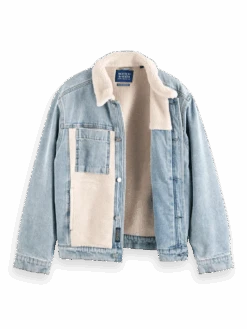 Scotch & Soda Teddy Lined Denim Trucker Jacket -Scotch & Soda 169019 indigo DTL1