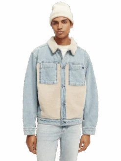 Scotch & Soda Teddy Lined Denim Trucker Jacket -Scotch & Soda 169019 indigo MDL CRP